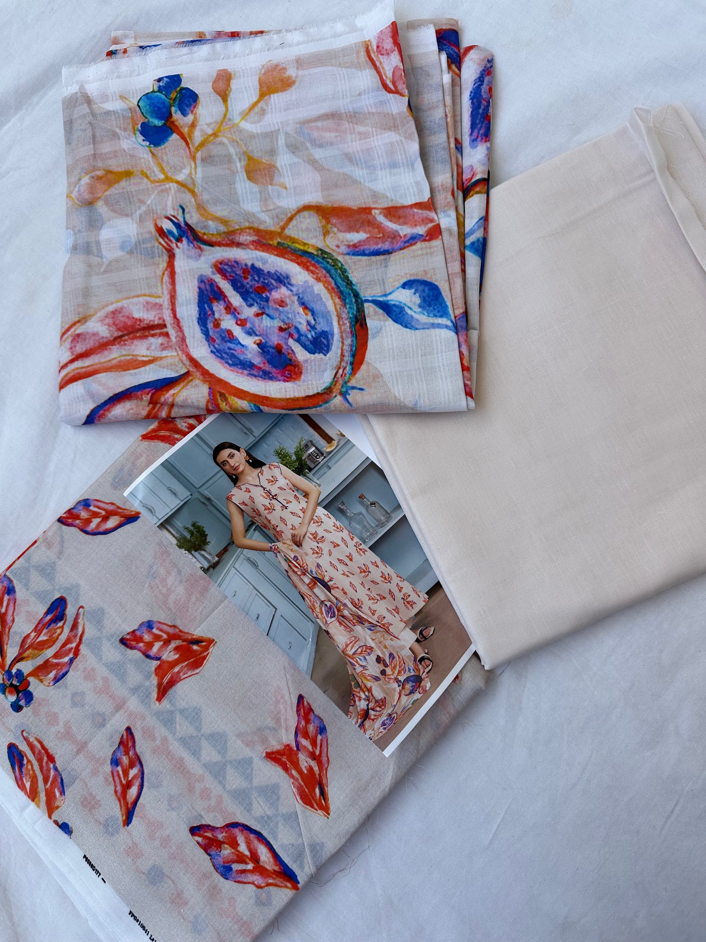 3 piece printed lawn