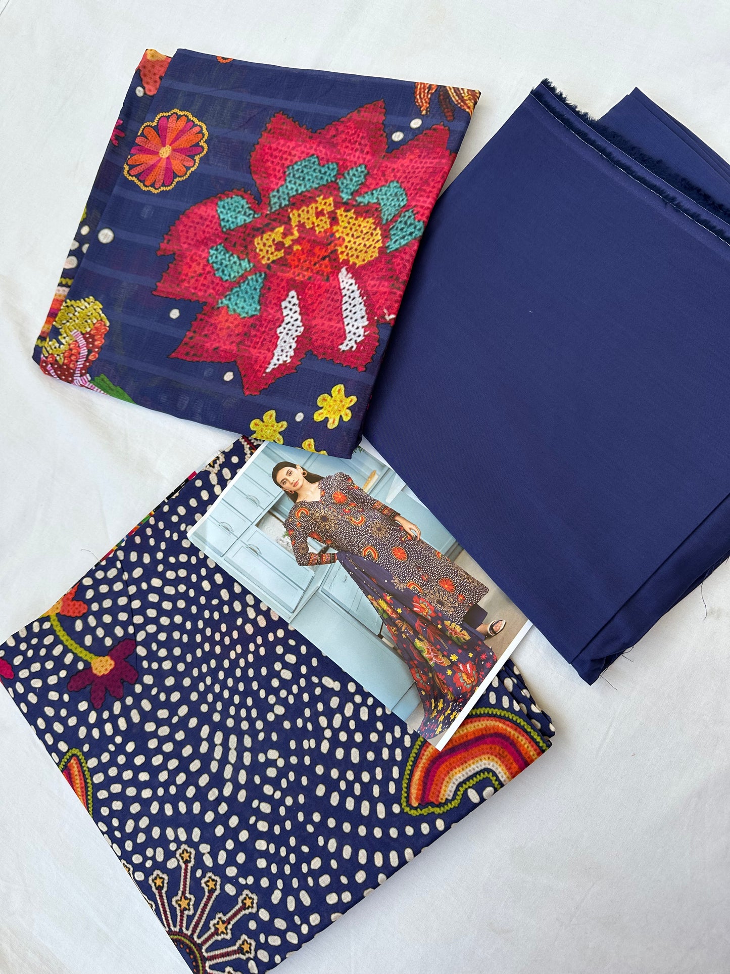 3 piece printed lawn