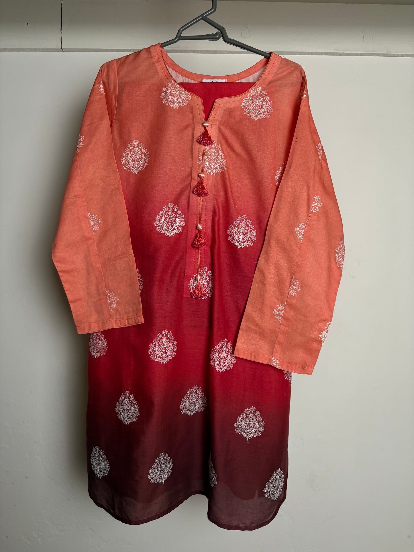 2 piece tie & dye stitched farshi suit