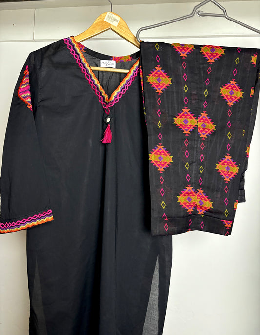 2 piece stitched embroidered lawn suit