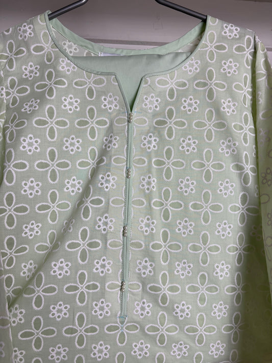 2 piece stitched paste print farshi suit