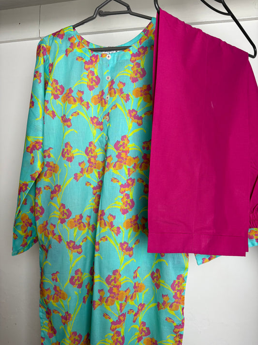 2 piece stitched printed lawn suit