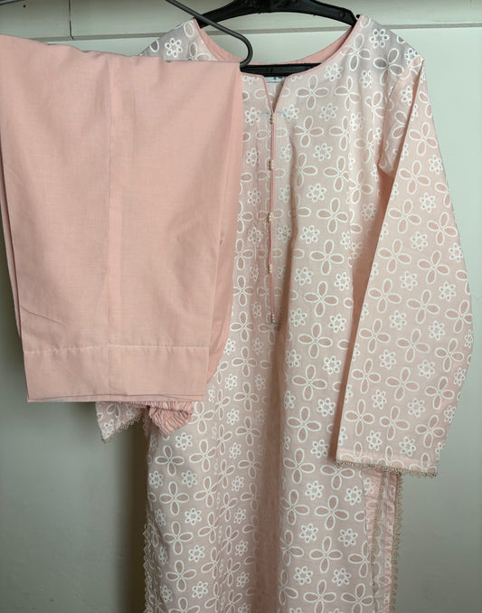 2 piece stitched paste print suit